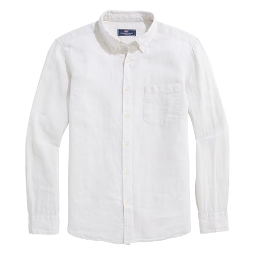 vineyard vines Men's Linen Surfside Solid Shirt