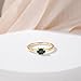 Gloffery 14K Gold Plated Engagement Rings for Women Created Green Emerald Oval Cut Wedding Band Promise Ring for Her Size 5-10 (Oval,Size 6)
