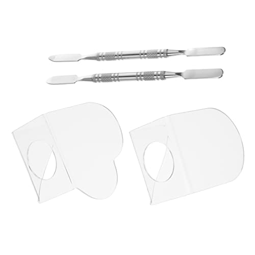 Gogogmee 2sets Makeup Palette Mixing Makeup Tool Clear Makeup Pallet Nail Art Color Tray Makeup Paint Tray Liquid Makeup Foundation Color Blending Tray Makeup Spatula Cosmetic Acrylic Acid