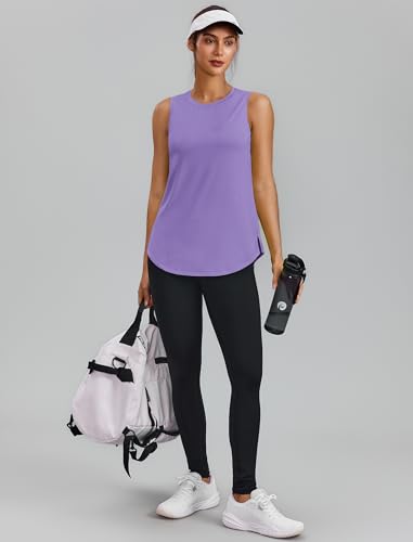 Image of PINSPARK Workout Tank Tops for Women UPF 50+ Side Slits Athletic Gym Shirt