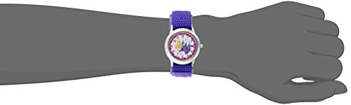 Disney Kids' W000389 Cinderella Glitz Stainless Steel Time Teacher Purple Velcro Strap Watch2