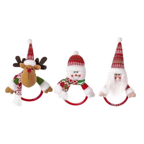ABOOFAN 1 Juego Toallero Colgante Adornos Navideños Adornos para Árbol De Navidad Toalla De Mano Navideña Decoración Navideña Toallas Navideñas Toallero Toalleros De Tela Rojo 3 Piezas