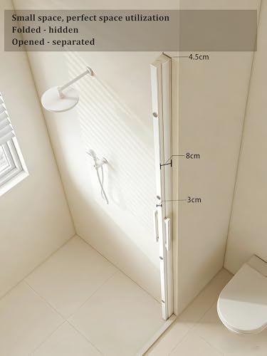 Retractable Magnetic Privacy Screen - Invisible Wall Panel with Retention Strip - Foldable Divider for Home, Hotel, Bathroom(Gray,110 * 180cm)