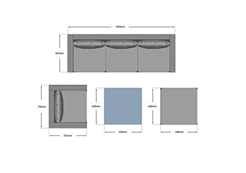 PolyRattan Gartenmöbel Sofa Lounge Couchtisch Set mit Regenschutz für 5 Personen, Garten und Terrasse Set, gemischtes… – Bild 5