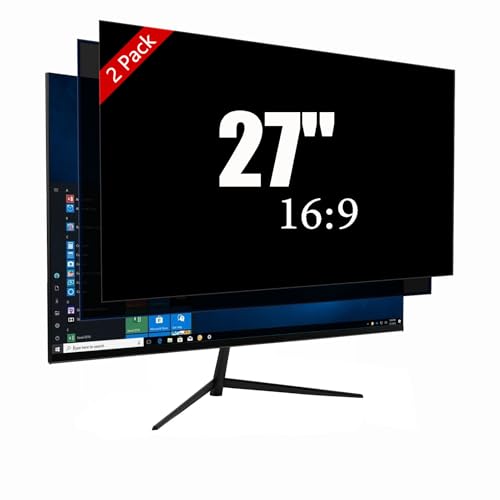 Ceydebne 27 Inch Privacy Screen for Monitor with 16:9 Widescreen Monitor Blue Light Screen Protector - Anti-Glare - Anti-Scratch Protector Film for Data Confidentiality Privacy Shield [2 Pack]