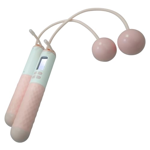 TOKIDNY 負重球付きコードレス縄跳び エクサ用軽量ジャンプロープ カウンター内蔵で室内外トレーニングに 女性向けコンパクト収納可能