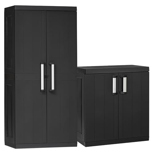 Ondis24 Kunststoffschrank Hero Outdoor Schrank Poolbox wetterfest Haushaltschrank Mehrzweckschrank XXL, 88 x 54 x 96 (H) cm, schnell aufgebaut, robuster Kunststoff