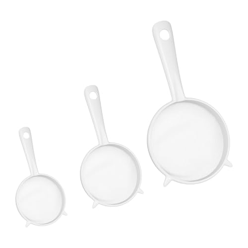 Andibro 3-teiliges Sieb-Set aus Kunststoffnetz feines Sieb mit Griff für Kefir Tee Kaffee Nussmilch Mehlsieb spülmaschinenfest
