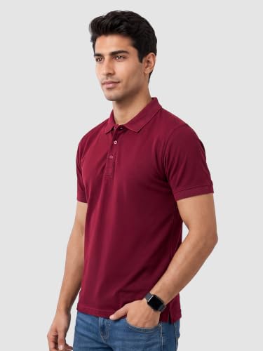 Image of Beyoung Imported Poly Regular Fit Solid Polo Tshirt for Men | Collar Tshirt | Half Sleeves | Solid Casual T-Shirt