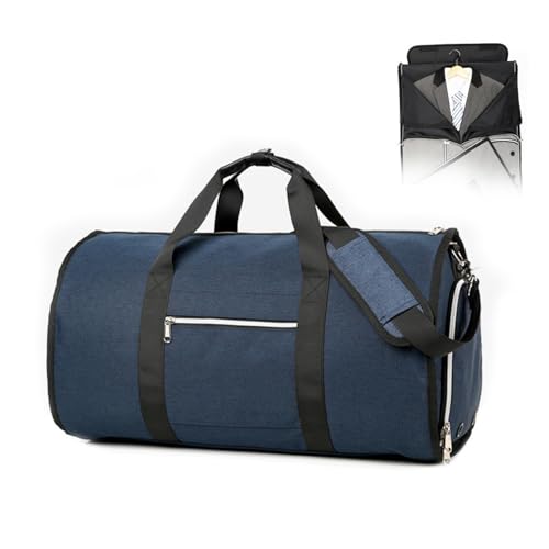 Foldie Travel Bag Expandable, Garment Bags for Travel, Suit Bag with Shoe Compartment & Wet Pocket, Waterproof Carryon Bag for Travel, Gym Bag for Workout, Business & Overnight Trips(Blue)