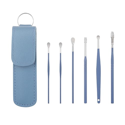 Pleteffect Ear Cleaner, The Most Professional Ear Cleaning Master in 2024—Earwax Cleaner Tool Set, Ear Cleaner Earwax Removal Tool with Portable Keychain PU Leather Case (Blue)