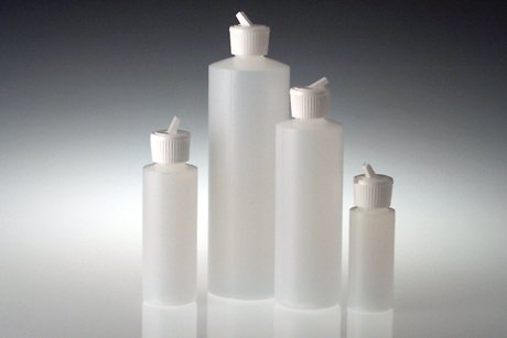 Qorpak PLC-03387 HDPE Cylinder Dispensing Bottle with 24-410 White PP Unlined Flip Top Cap, 2 oz, Natural (Pack of 48)