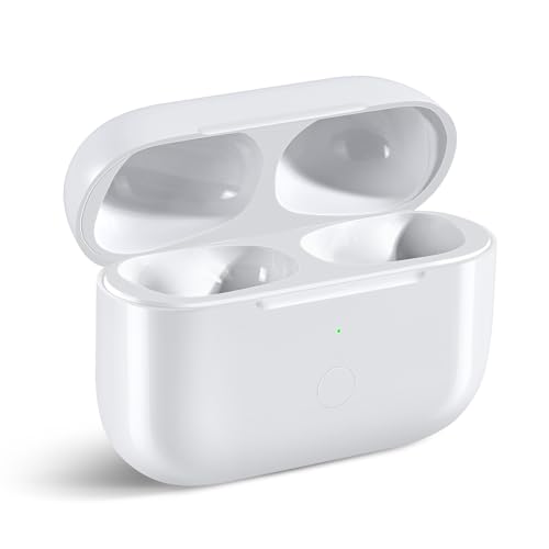Wireless Charging Case Replacement Compatible with AirPod Pro 2nd & 1st Generation Air Pod Pro 2 1 Charger Case with Bluetooth Pairing Sync Button USB-C Charging White