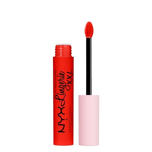 NYX Professional Makeup Rouge à Lèvres Liquide Mat Lip Lingerie XXL, Longue Tenue, Formule Vegan, Sans transfert, Teinte : On Fuego (27)