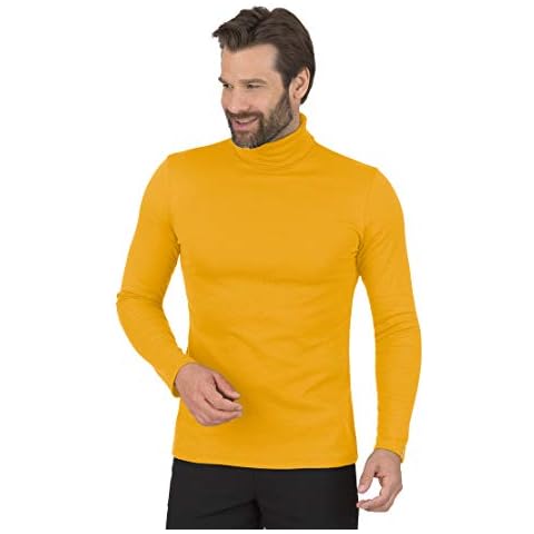 Trigema Men's 602010 Turtleneck, Yellow (Goldlack 066), Large Cover
