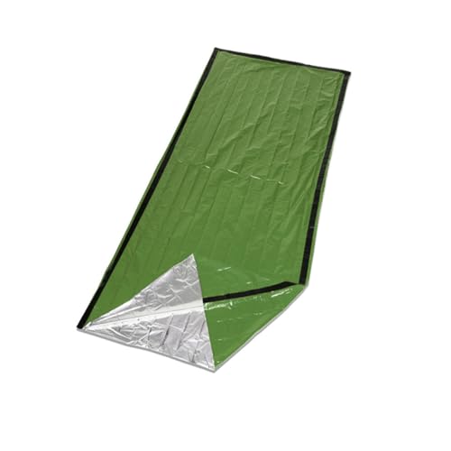OSOLADY Outdoor Emergency Lightweight Pe Thermal Survival Camping Bag for Winter Autumn Travel Insulated Warm Keeping Blanket Green for Picnics Adventures