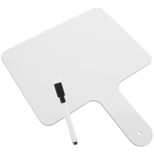 RUNROTOO Juego de Pizarra Pequeña para Borrado en Seco de Doble Cara Paleta de Respuesta de Mano, Material Madera y Plástico, Adecuado para Juegos y Aula