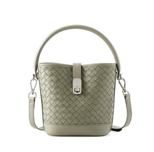 Top layer woven bucket women's bag women's hand-to-hand crossbody bag commuter shoulder bag3