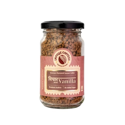 Impulse Coffees Vichaar Over Vanilla | Vanilla Instant Coffee Powder | Ideal For Hot & Cold Coffee | Coffee Powder In Fresh | Smooth Medium Roast | Coffee Vanila Flavour | Jar Packed | 50 Gms