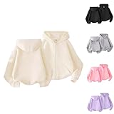 Sweatjacke Kinder Mädchen Jungen Baumwolle Kapuzenpullover Kapuzenjacke mit Reißverschluss Taschen Einfarbige Hoodie Übergangsjacke für Kleinkind (Beige, 18-24 Months)