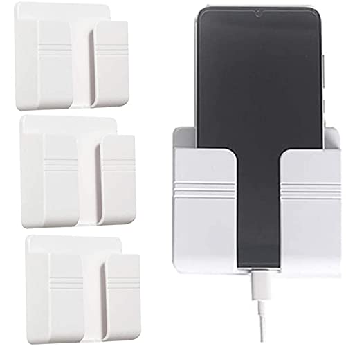 Fernbedienung Aufbewahrungsbox Zuhause und BüRoselbstklebende Platzsparend Punchfreie Aufbewahrungsbox Handy Fernbedienung Ladegerät Schalter Universal Wandhalterung Handy Ladegerät Halterung(4 Stück) Cover