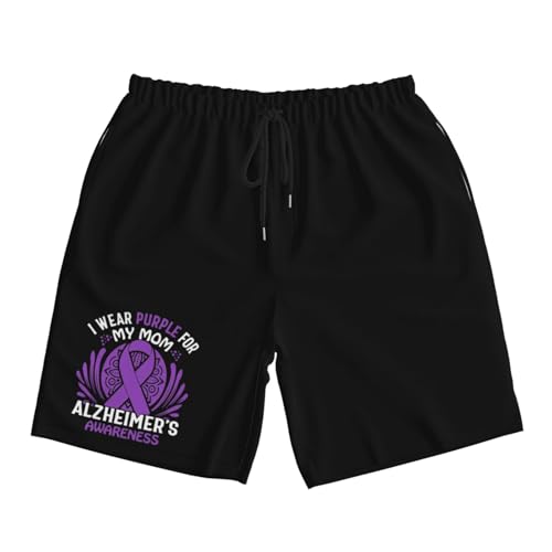 Alzheimers Awareness I Wear Purple for My Mom Men's Quick-Dry Board Shorts 7