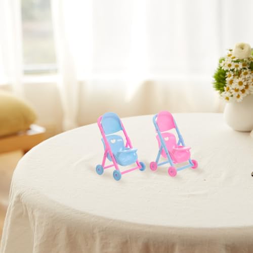 Toyvian 2 Stück Kinderwagen Puppenwagen Puppenzubehör Puppenbuggy Puppenwagen Buggy Puppenkinderwagen Puppenwagen Kutsche Puppen Travel System Kunststoff – Bild 5