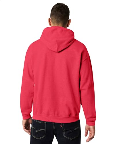 Image of Gildan Men's Heavy Blend Drawcord Hooded Sweatshirt, Safety Pink