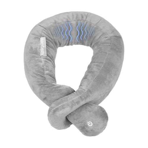 Neck Pillow, Neck Wrap Vibration Massaging Wireless Travel Pillow Soft Touch Breathable Head Support...