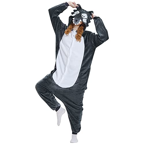 [Formemory] オオカミ 着ぐるみ オオカミ きぐるみ パジャマ きぐるみ パジャマ 大人用 ルームウェア 動物 コスプレ 仮装 コスチューム ハロウィン クリスマス 男女兼用 柔らか かわいい 動物 キャラクター ハロウィン パーティー ゆったり