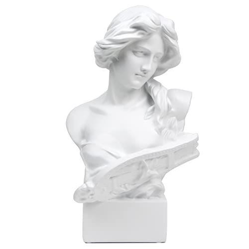 Norrclp Greek Statue of Musical Goddess, Classic Roman Head Bust Greek Mythology Sculpture for Living Room Home Shelf Decor (Goddess-11.8in) Norrclp Greek Statue of Musical Goddess, Classic Roman Head Bust Greek Mythology Sculpture for Living Room Home Shelf Decor (Goddess-11.8in)