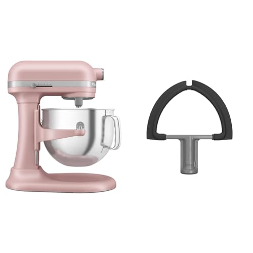 KitchenAid® 7 Quart Bowl-Lift Stand Mixer, Matte Dried Rose & KDF7B Double Flex Edge Beater for Select Bowl-Lift Stand Mixers, Silver