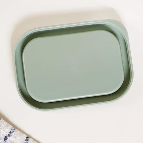 Image of Nestasia Medium Replacement Lid for Groovo Glass Container (10.8cm x 15.8cm) - Durable & BPA-Free PE Lids for Fridge Storage Containers (Green)
