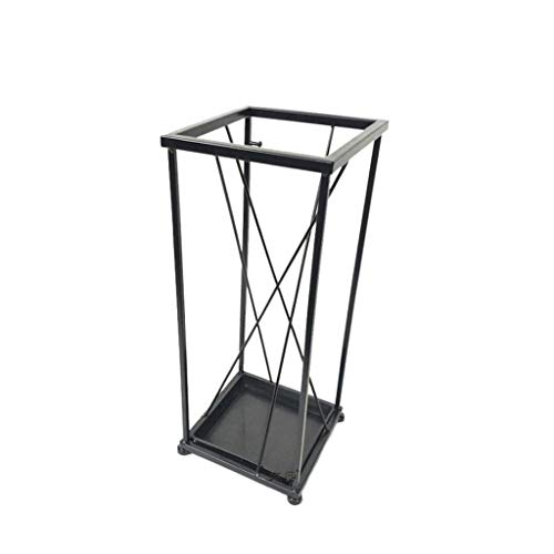 Porte-parapluie support de sol noir avec bac de récupération d'eau