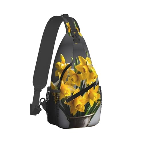 Bolso cruzado con estampado de ramillete de narcisos miniatura 2