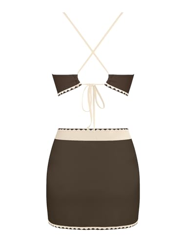 ZAFUL Bikini Sets for Women High Waisted Swimsuits Color Block Swimwear - image 4