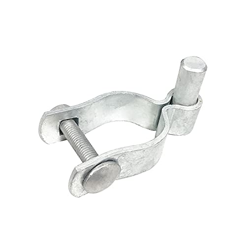 2 Pack Chain Link Fence Gate Post Hinge - Use For Outside Diameter Post/Pipe - Galvanized Chain Link Post Gate Hinge - Nut/Bolt Included (1-5/8 Inch) #TOP4