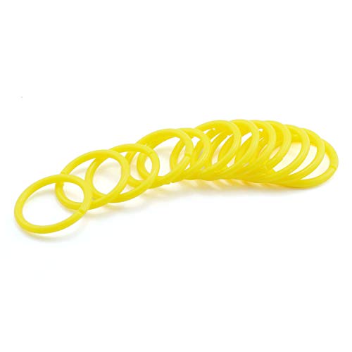 PZRT 12pcs 35mm Plastic Loose Leaf Rings Flexible Book Binding Opening Ring Scrapbook Notebook Creative DIY Binder Rings(Yellow)