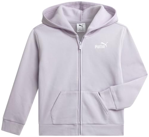 PUMA Active Girls Zip Up Hoodie - Lightweight Soft Fleece Hooded Girls Sweatshirt Kids Youth Hoodies for Teen Girls (7-16), Size 16, Light Pastel Purple
