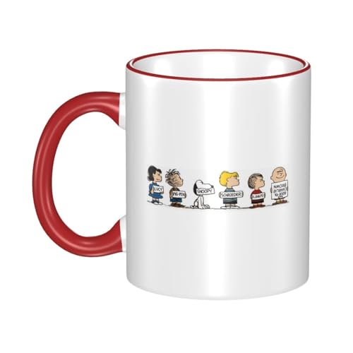 スヌーピー マグカップ 保温・保冷 電子レンジ対応 コーヒーカップ 陶器 セラミック 耐高温 軽量 個性人気 誕生日プレゼント大容量 Red