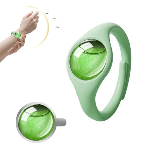 MINGRUO Pulsera de aceite esencial antimosquitos, Pulsera Repelente de Mosquitos, Antimosquitos Bite Wristband, Aceites esenciales antimosquitos Interior y Exterior (Verde)