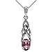 Silvershake Simulated Color Change Alexandrite 925 Sterling Silver Celtic Knot Pendant with 18 Inch Chain Necklace