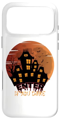 nEB z[ Enter If You Dare Haunted House Bats Scary X}zP[X iPhone 17 Pro Max p