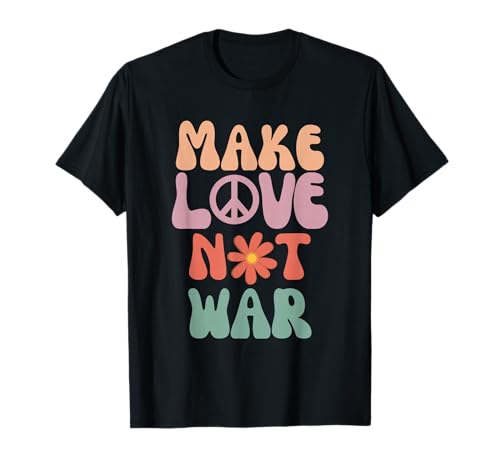 Make Love Not War Hippie 70er Jahre Peace Daisy lustig T-Shirt