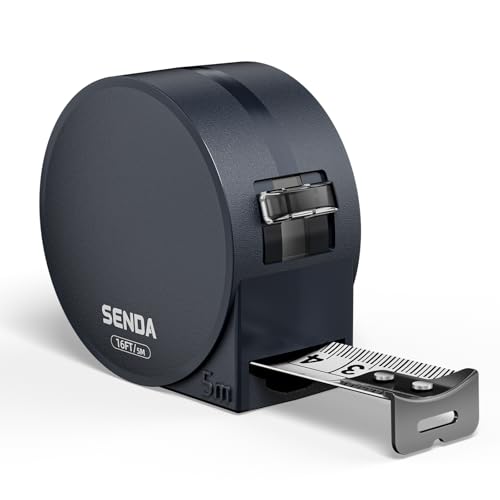 SENDATOOLS Tape Measure 16FT/5M, Compact Small Measuring Tape, Black and White Faceted Ruler Tape, Easy-to-Read Metric/Inch Measurements for Home, Office, and DIY Crafts Use(16Ft)