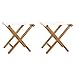 vidaXL 2X Teak Massiv Klappstuhl Gartenhocker Klapphocker Hocker Gartenstuhl Holzhocker Faltstuhl Campinghocker Sitzhocker Stoff Cremeweiß