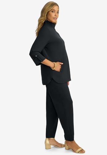 Jessica London Women's Plus Size Knit Crepe Winged Collar Set3