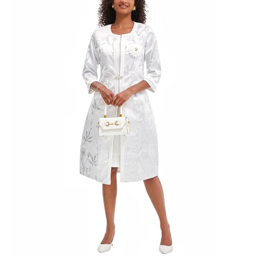 Women's Elegant 2 Piece Dress Church Suits with Exquisite Jacquard Embroidery Long Jacket for Wedding Party Evening Dress4