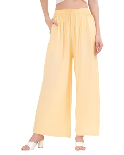 Image of Buy That Trendz Palazzo Pants for Women Cotton Rayon Elasticated Casual Regular Fit M to 6XL
