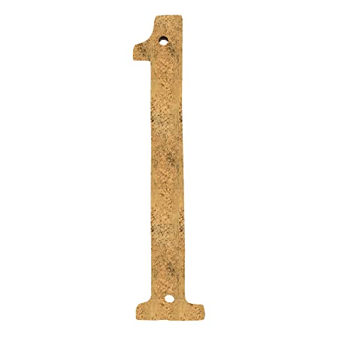 Image of 4 inch Brass House Hotel Door Number Plaque Sticky Numeric Numerical Digit 0-9 [9 (Nine)] (ONE)